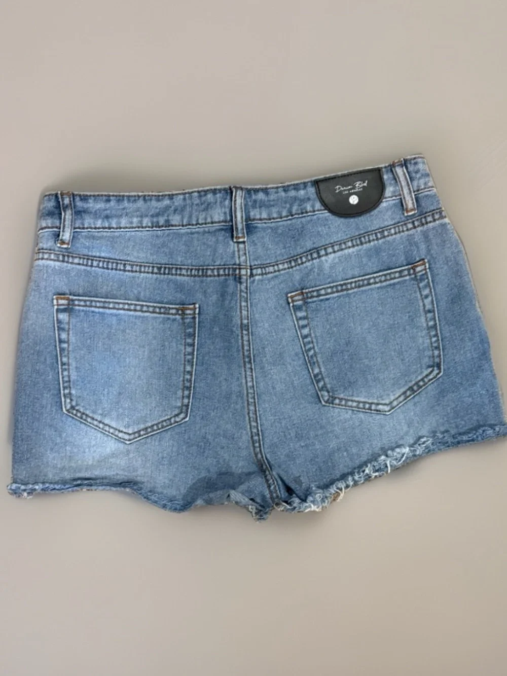Denim Blvd Los Angeles Distressed Cut Off Denim Shorts Blue Mid Rise L